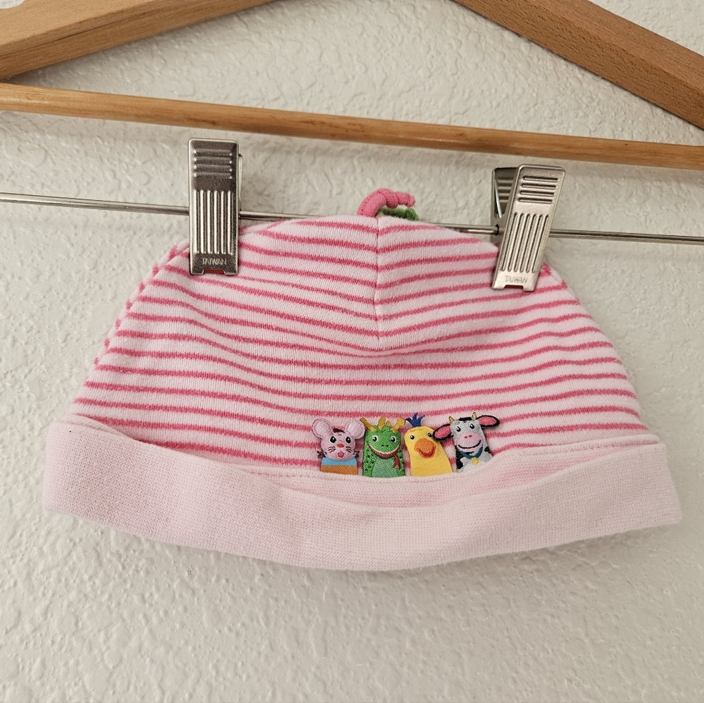 baby einstein hat embroidered patchwork animals y2k striped 90s